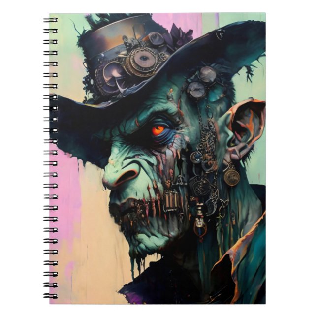 Steampunk Zombie Cowboy Notizblock (Vorderseite)