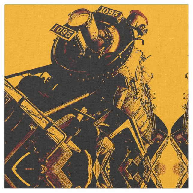 Steampunk Zug-optische Täuschung Stoff (Nahaufnahme)