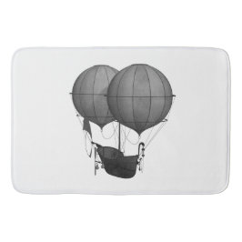 Steampunkdesign Schwarz-Weiß-Flying-Maschine Badematte