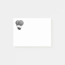 Steampunkdesign Schwarz-Weiß-Flying-Maschine Post-it Klebezettel