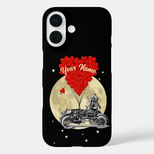 Steampunker Auto und Liebe iPhone 16 Hülle (Rückseite)