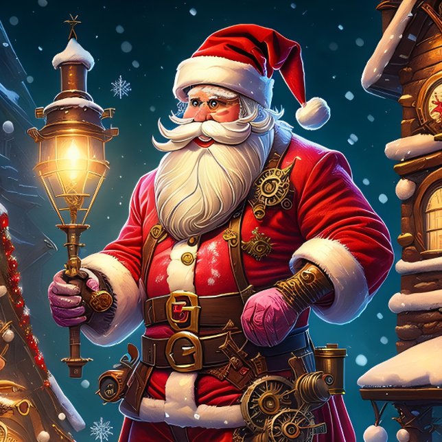 Steampunker Weihnachten. Santa mit Metallgetrieben Seidenpapier (Von Creator hochgeladen)