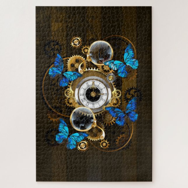 Steampunkgeere und blaue Schmetterlinge (Vertikal)