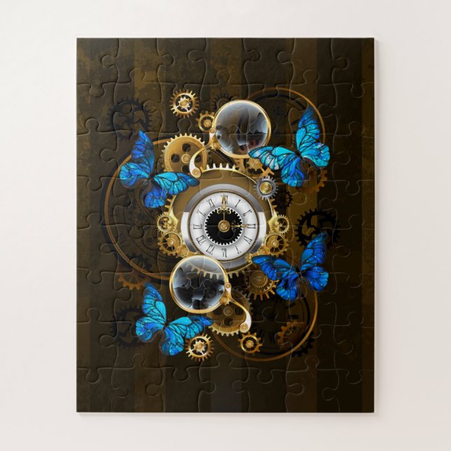 Steampunkgeere und blaue Schmetterlinge (Vertikal)