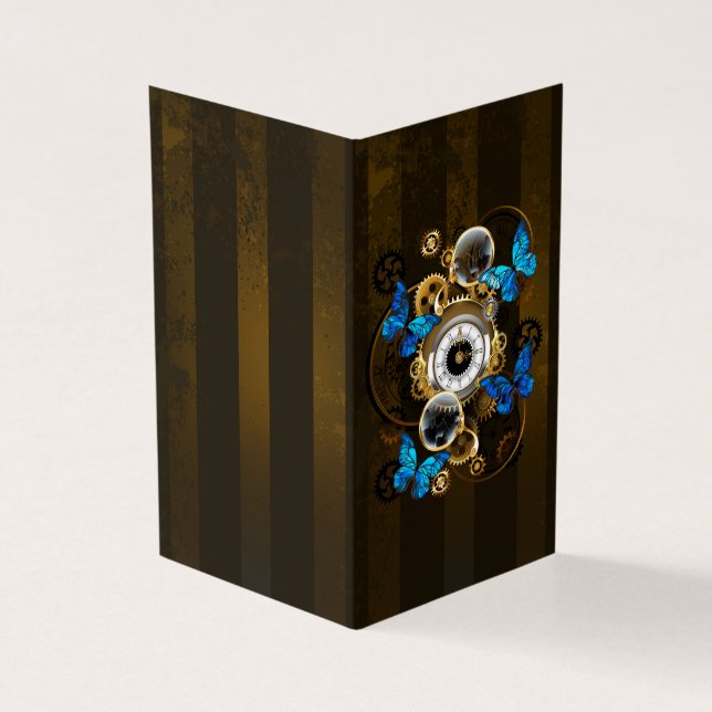 Steampunkgeere und blaue Schmetterlinge (Vorderseite)