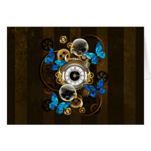Steampunkgeere und blaue Schmetterlinge