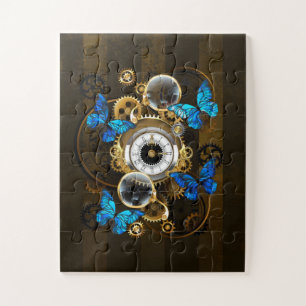 Steampunkgeere und blaue Schmetterlinge