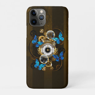 Steampunkgeere und blaue Schmetterlinge Case-Mate iPhone Hülle
