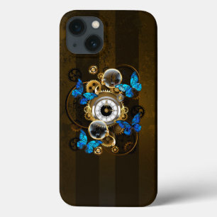 Steampunkgeere und blaue Schmetterlinge Case-Mate iPhone Hülle