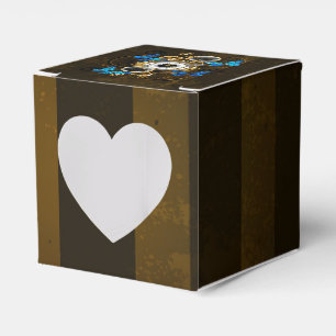 Steampunkgeere und blaue Schmetterlinge Geschenkschachtel
