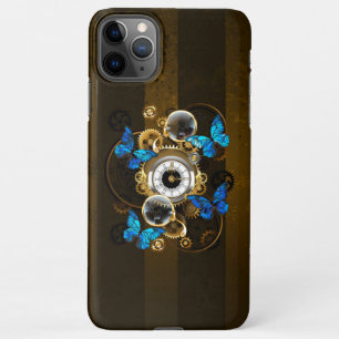 Steampunkgeere und blaue Schmetterlinge iPhone 11Pro Max Hülle