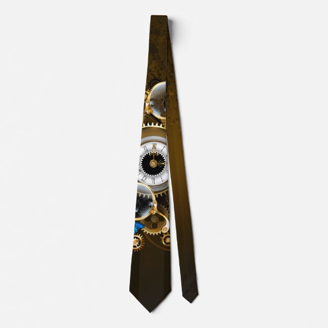 Steampunkgeere und blaue Schmetterlinge Krawatte (Vorderseite)