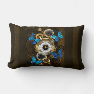 Steampunkgeere und blaue Schmetterlinge Lendenkissen