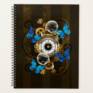 Steampunkgeere und blaue Schmetterlinge Planer