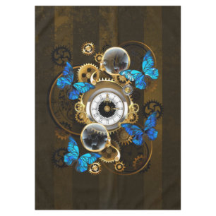 Steampunkgeere und blaue Schmetterlinge Tischdecke
