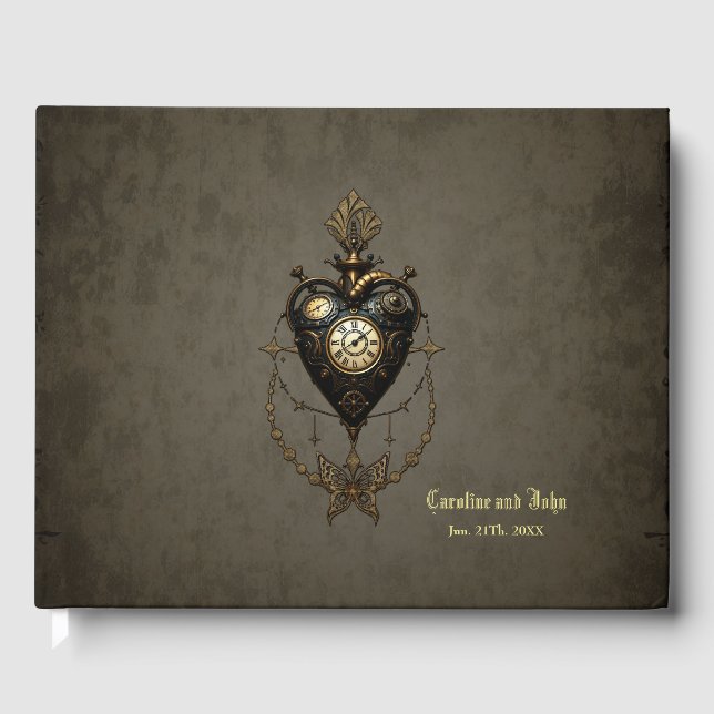 Steampunkherz Gästebuch (Vorderseite)