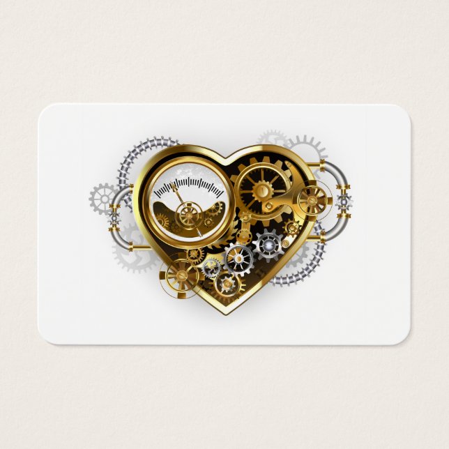 Steampunkherz mit Manometer (Vorderseite)