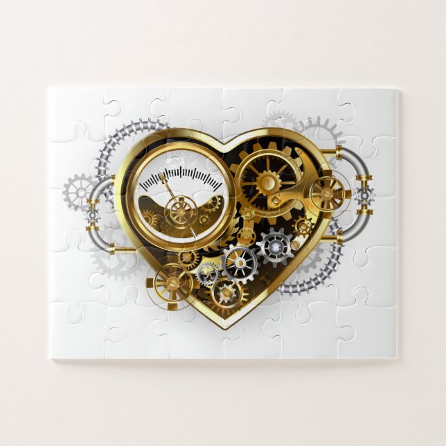 Steampunkherz mit Manometer (Horizontal)