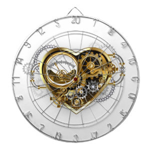Steampunkherz mit Manometer Dartscheibe