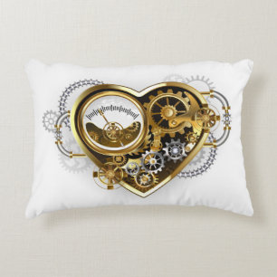 Steampunkherz mit Manometer Dekokissen