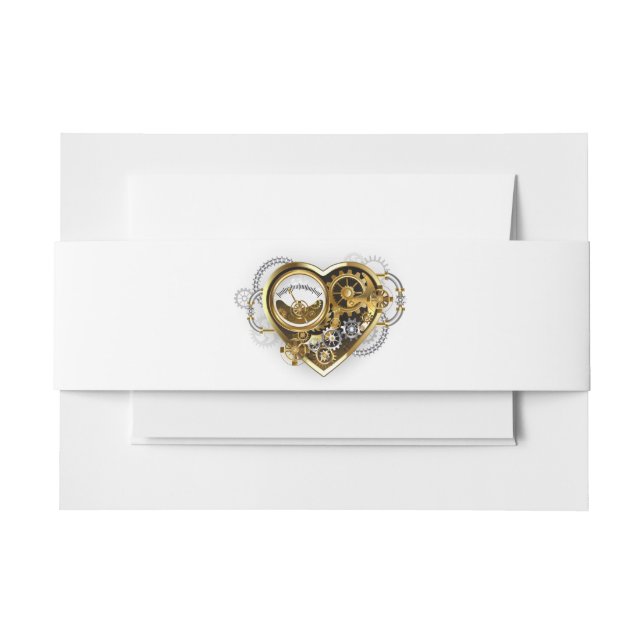Steampunkherz mit Manometer Einladungsbanderole (Vorderseite Beispiel)