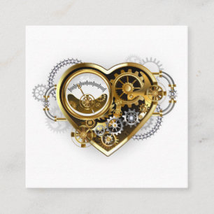 Steampunkherz mit Manometer Empfehlungskarte