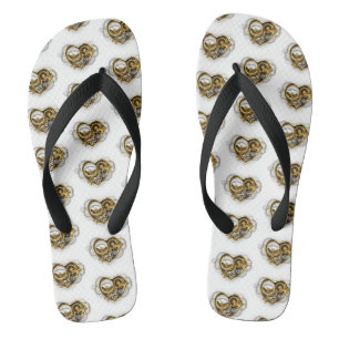 Steampunkherz mit Manometer Flip Flops