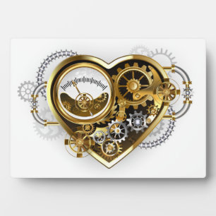 Steampunkherz mit Manometer Fotoplatte