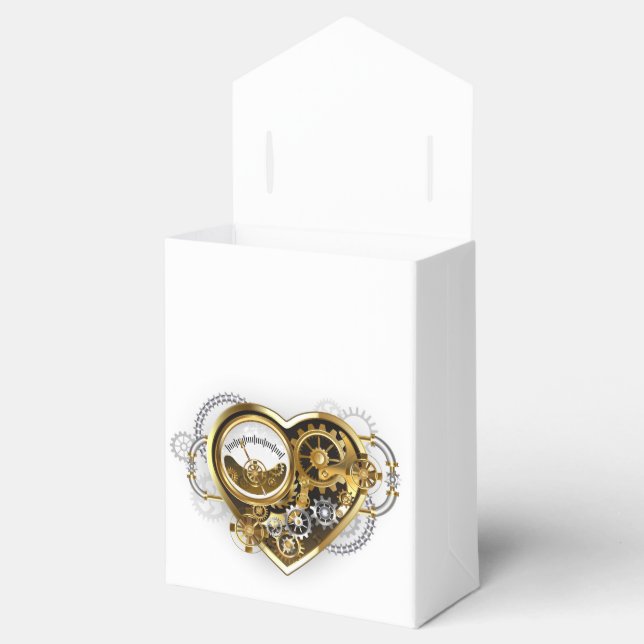 Steampunkherz mit Manometer Geschenkschachtel (Geöffnet)