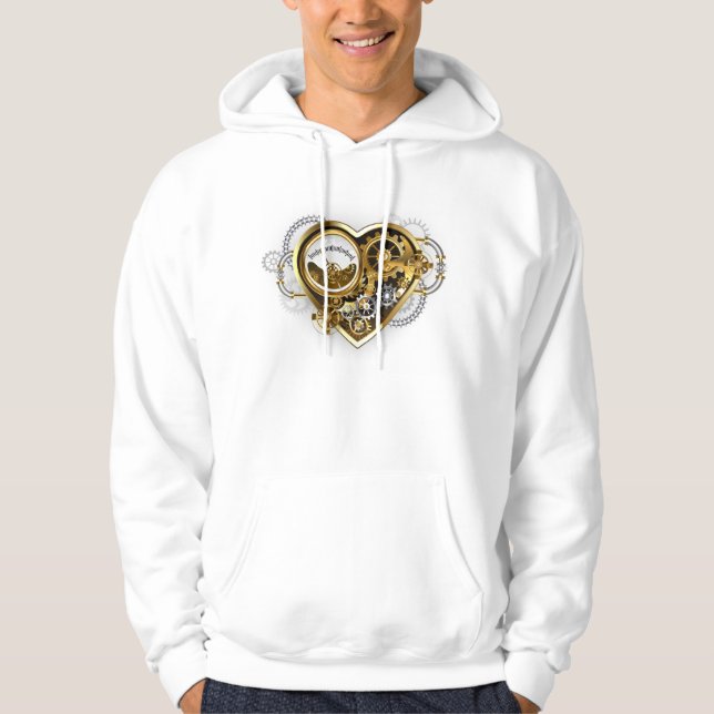 Steampunkherz mit Manometer Hoodie (Vorderseite)
