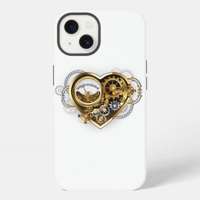 Steampunkherz mit Manometer iPhone Hülle (Rückseite)