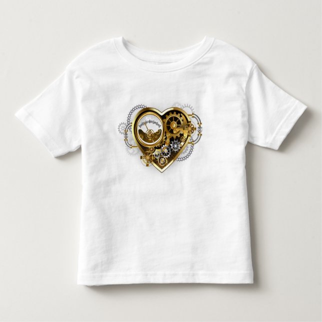 Steampunkherz mit Manometer Kleinkind T-shirt (Vorderseite)