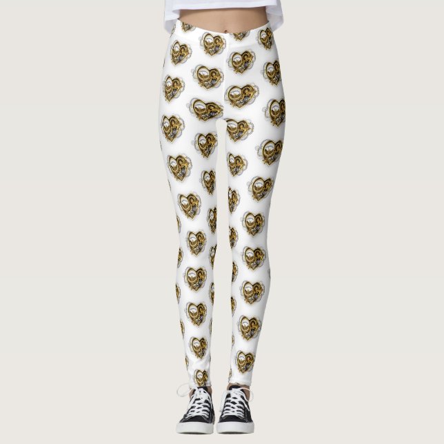 Steampunkherz mit Manometer Leggings (Vorderseite)