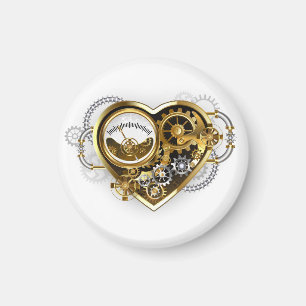 Steampunkherz mit Manometer Magnet