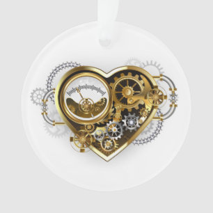 Steampunkherz mit Manometer Ornament