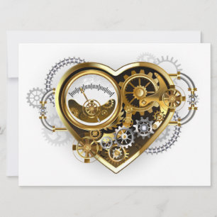 Steampunkherz mit Manometer Save The Date