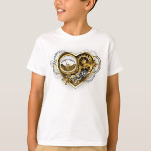 Steampunkherz mit Manometer T-Shirt