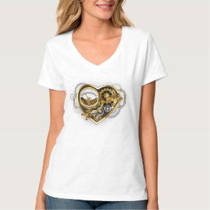 Steampunkherz mit Manometer T-Shirt