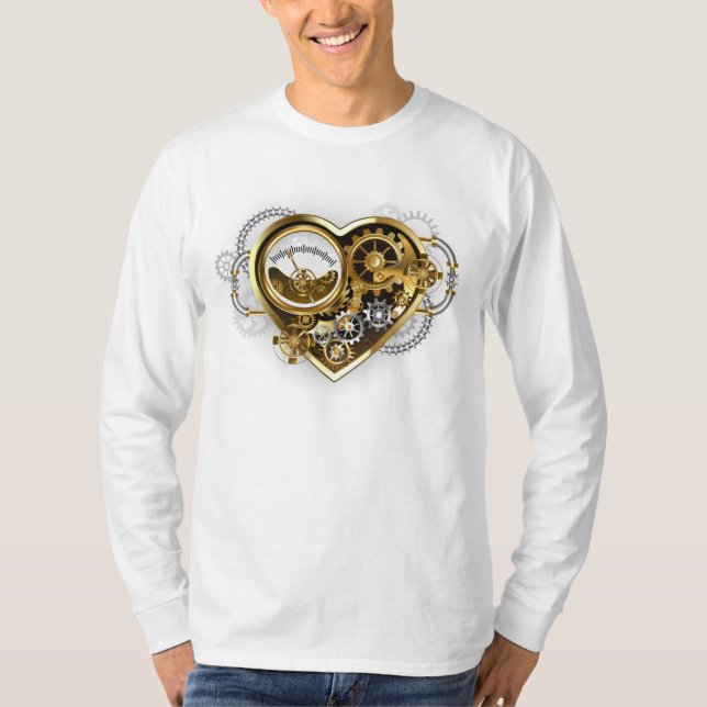 Steampunkherz mit Manometer T-Shirt (Vorderseite)