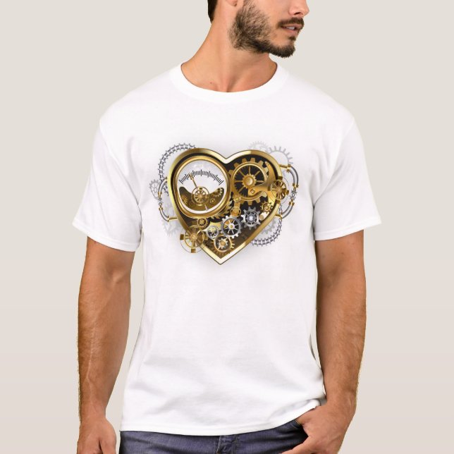 Steampunkherz mit Manometer T-Shirt (Vorderseite)