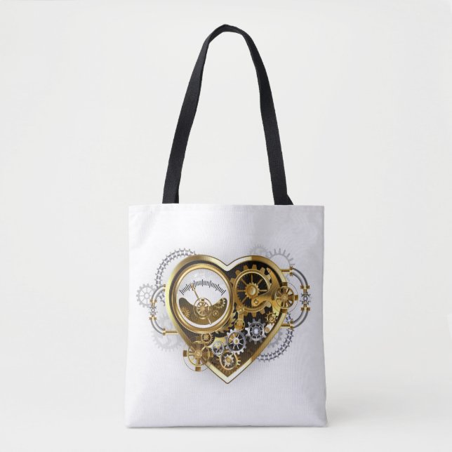 Steampunkherz mit Manometer Tasche (Vorderseite)
