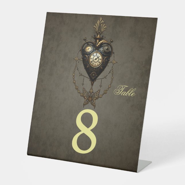Steampunkherz Sockelschild (Vorderseite)
