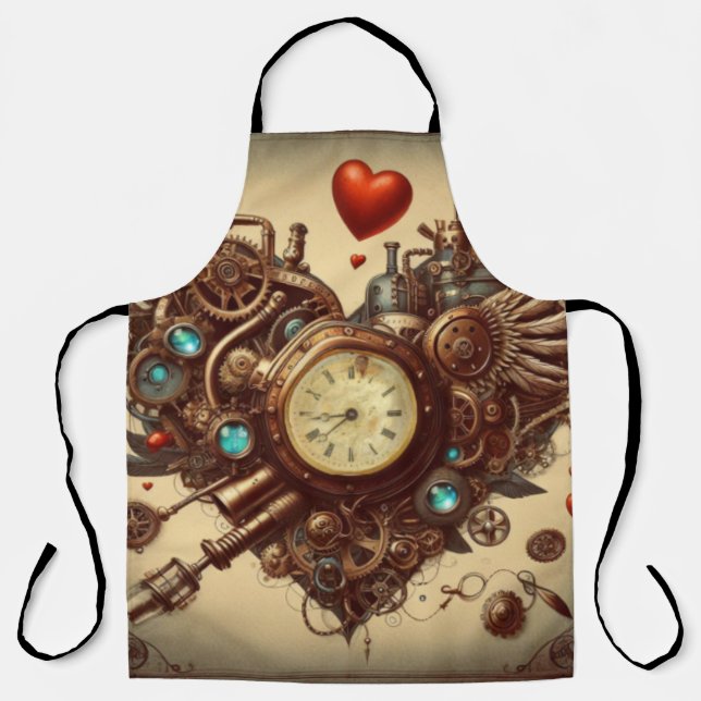 Steampunkherz/Valentinstag Schürze (Vorderseite)