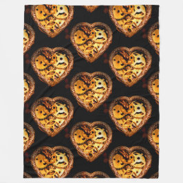 Steampunkherzdecke Fleecedecke