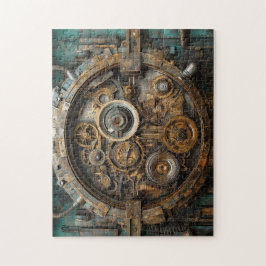 Steampunkinneres Arbeiten mit großer Uhr