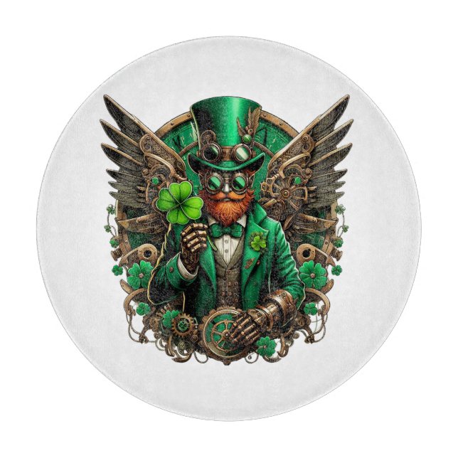 Steampunkklee am St. Patrick's Day Schneidebrett (Vorderseite)