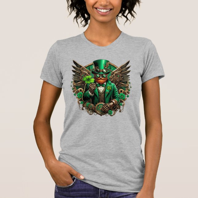 Steampunkklee am St. Patrick's Day T-Shirt (Vorderseite)