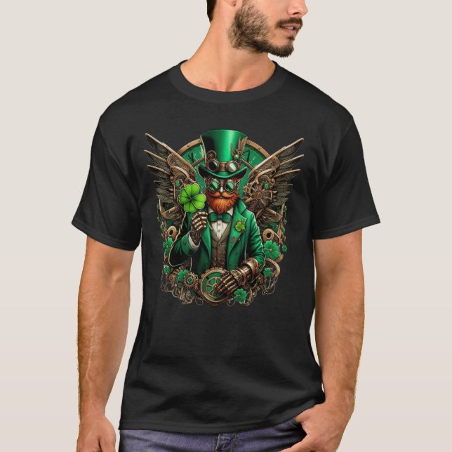 Steampunkklee am St. Patrick's Day T-Shirt (Vorderseite)