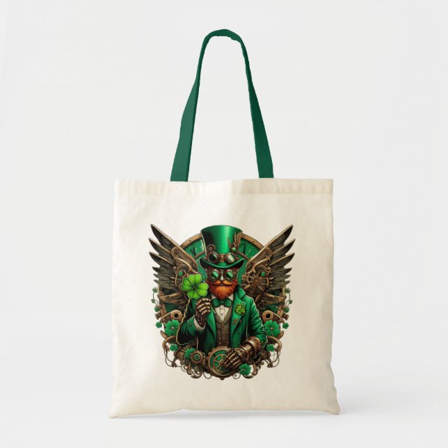 Steampunkklee am St. Patrick's Day Tragetasche (Vorne)