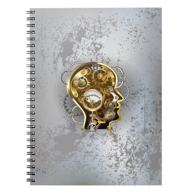 Steampunkopf mit Manometer Notizblock (Vorderseite)